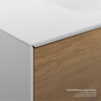 Hebe - Mueble de lavabo suspendido 90 cm blanco mate/roble con soft-close