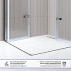 EMMA - Cabine de duche com vidro transparente 6mm - Portas articuladas e perfis em Inox