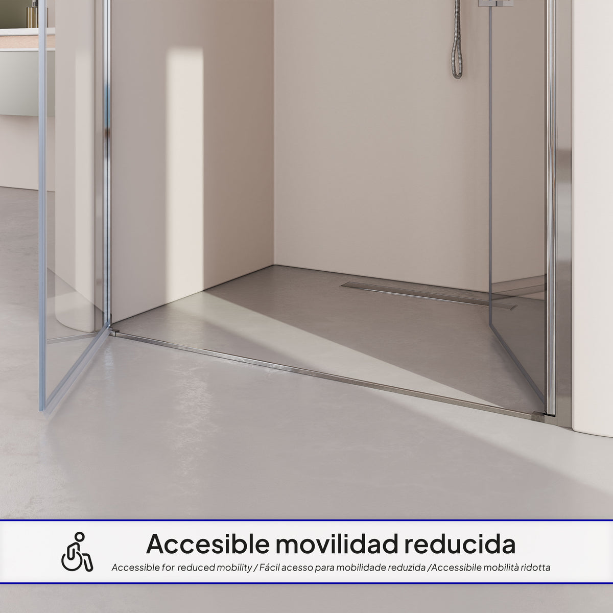 LARA - Porta doccia con ante a battente in vetro temperato parzialmente satinato 6 mm