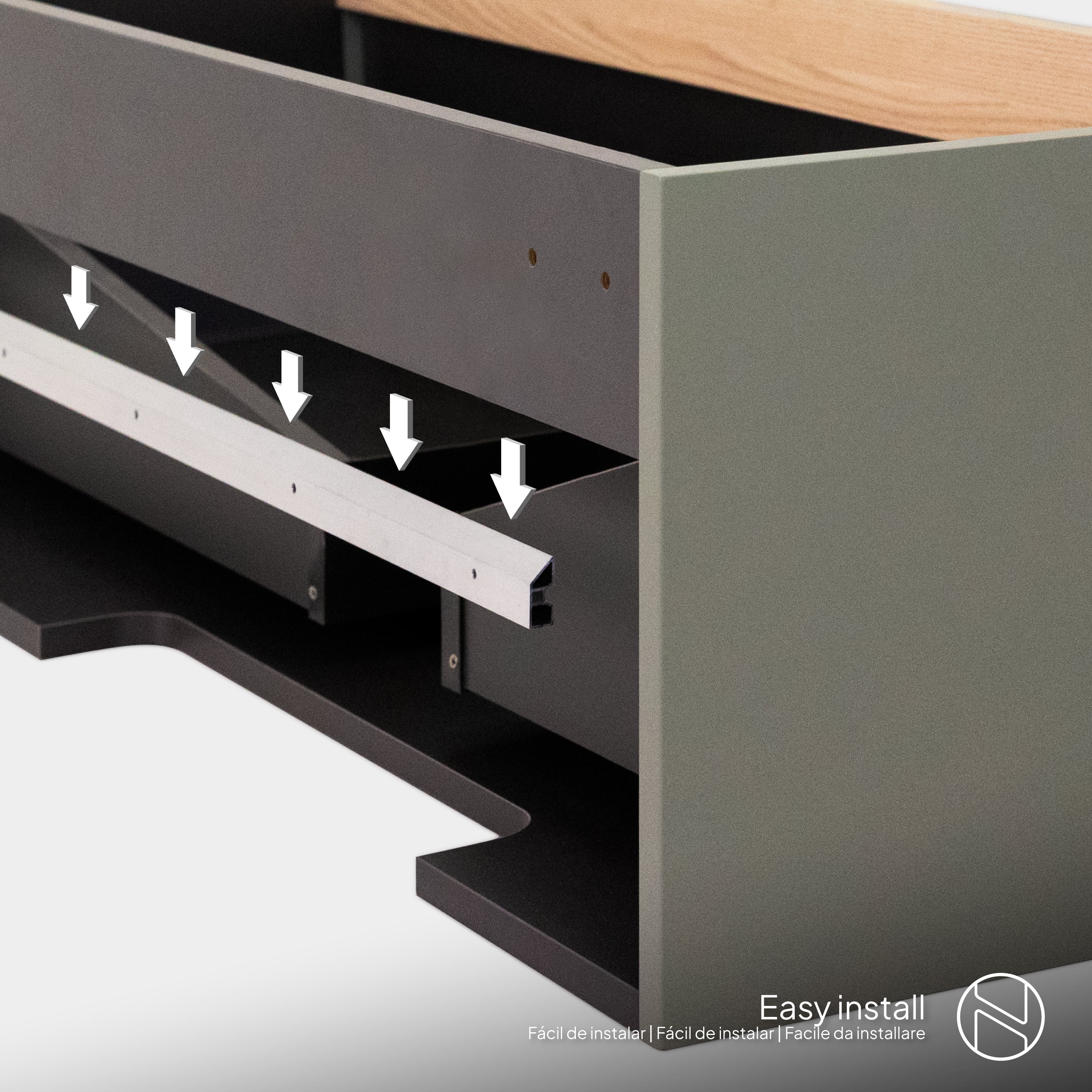 Nereia - Mueble de lavabo suspendido 120 cm con cajón soft-close