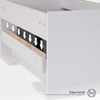 Hebe - Mueble de lavabo suspendido 90 cm blanco mate/roble con soft-close