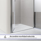 LIMA - Frontal de ducha en vidrio templado de 6 mm parcialmente esmerilado - Puertas batientes