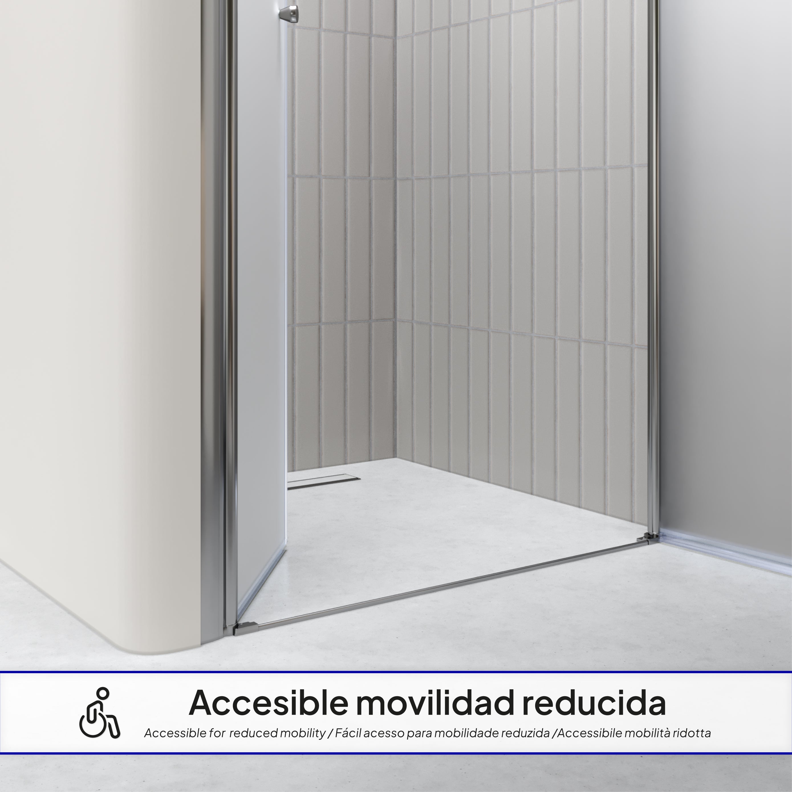 LIMA - Frontal de ducha en vidrio templado esmerilado de 6 mm - Puertas batientes