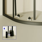 ELLA - Cabina de ducha de cuadrante con vidrio transparente, líneas negras y puertas correderas