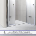 LENA - Frontal de ducha con puertas plegables en vidrio templado esmerilado