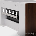 Maia - Mueble de lavabo suspendido con cajones soft-close | 90 cm | Blanco acanalado