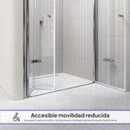 LENA - Frontal de ducha con puertas plegables en vidrio templado