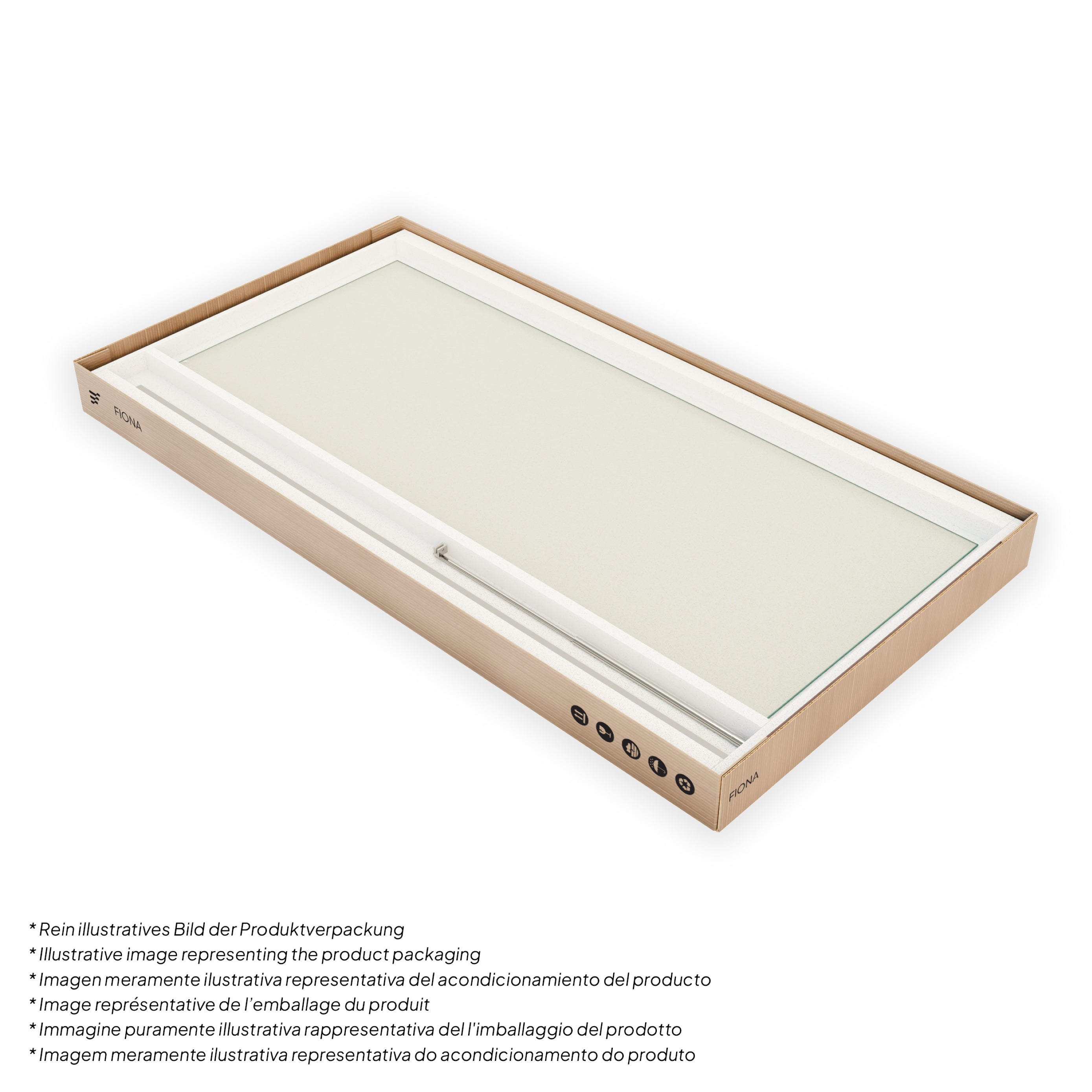 FIONA - Painel de duche walk-In em vidro fosco 10mm com perfil e barra estabilizadora cromado