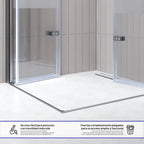 EMMA - Cabine de duche com vidro meio fosco 6mm - Portas articuladas e perfis em Inox