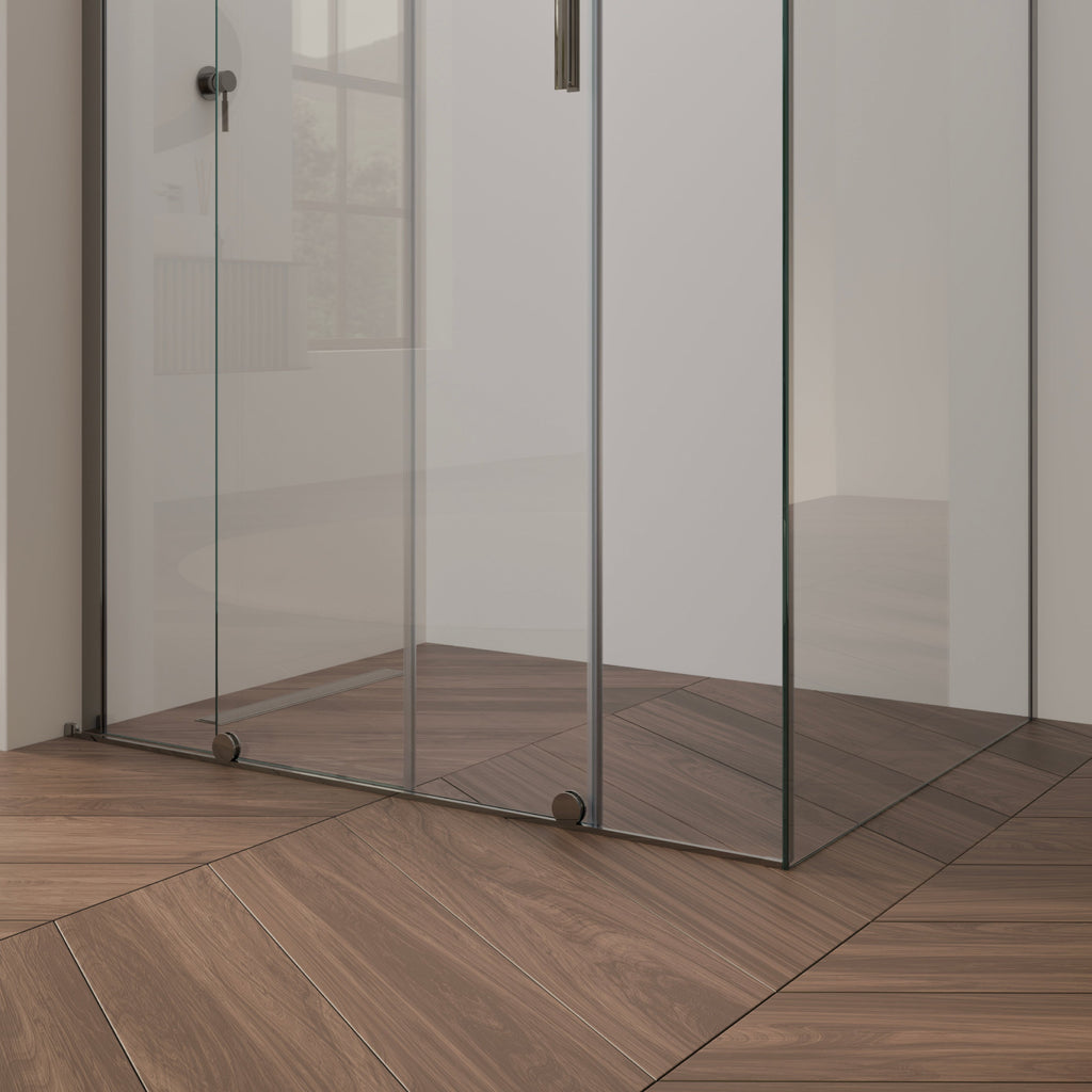 NADINE - Cabina doccia con porta scorrevole in vetro temperato da 8 mm e profili cromati