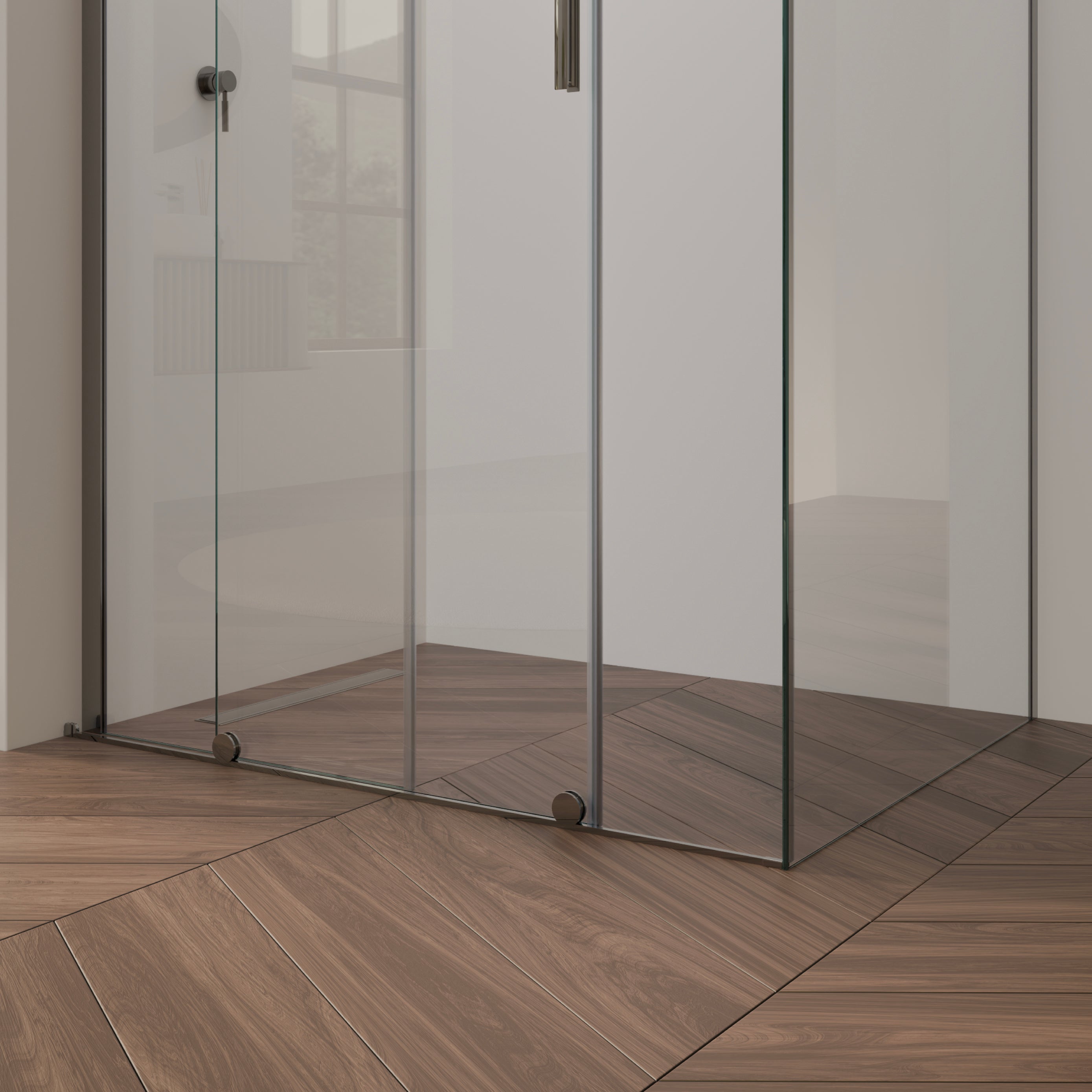 NADINE - Cabina doccia con porta scorrevole in vetro temperato da 8 mm e profili cromati