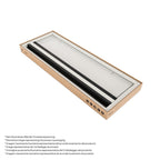 MILA - Puerta plegable en vidrio templado de 6 mm con perfiles negros - Varios tamaños