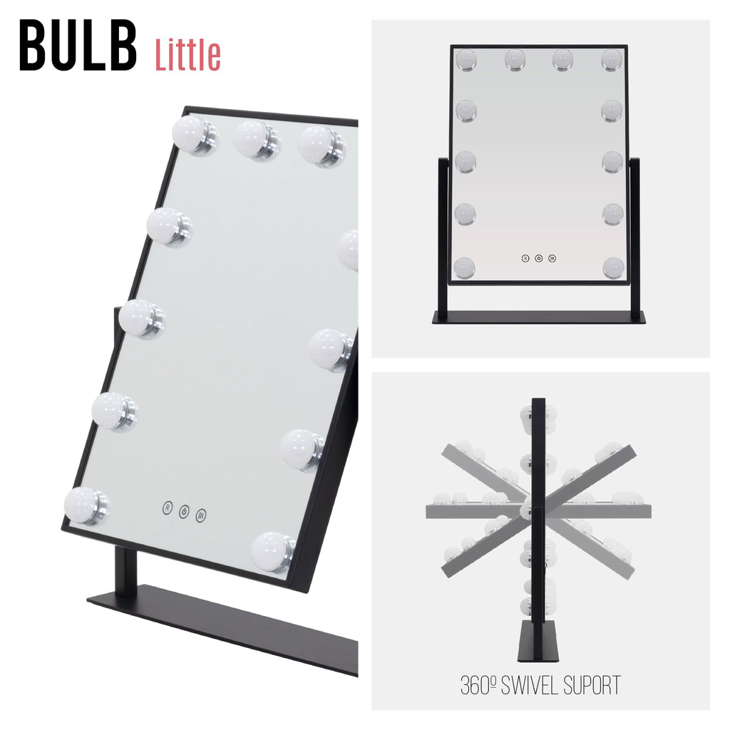 BULB LITTLE - Specchio da trucco con 12 lampadine LED