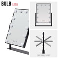 BULB LITTLE - Specchio da trucco con 12 lampadine LED
