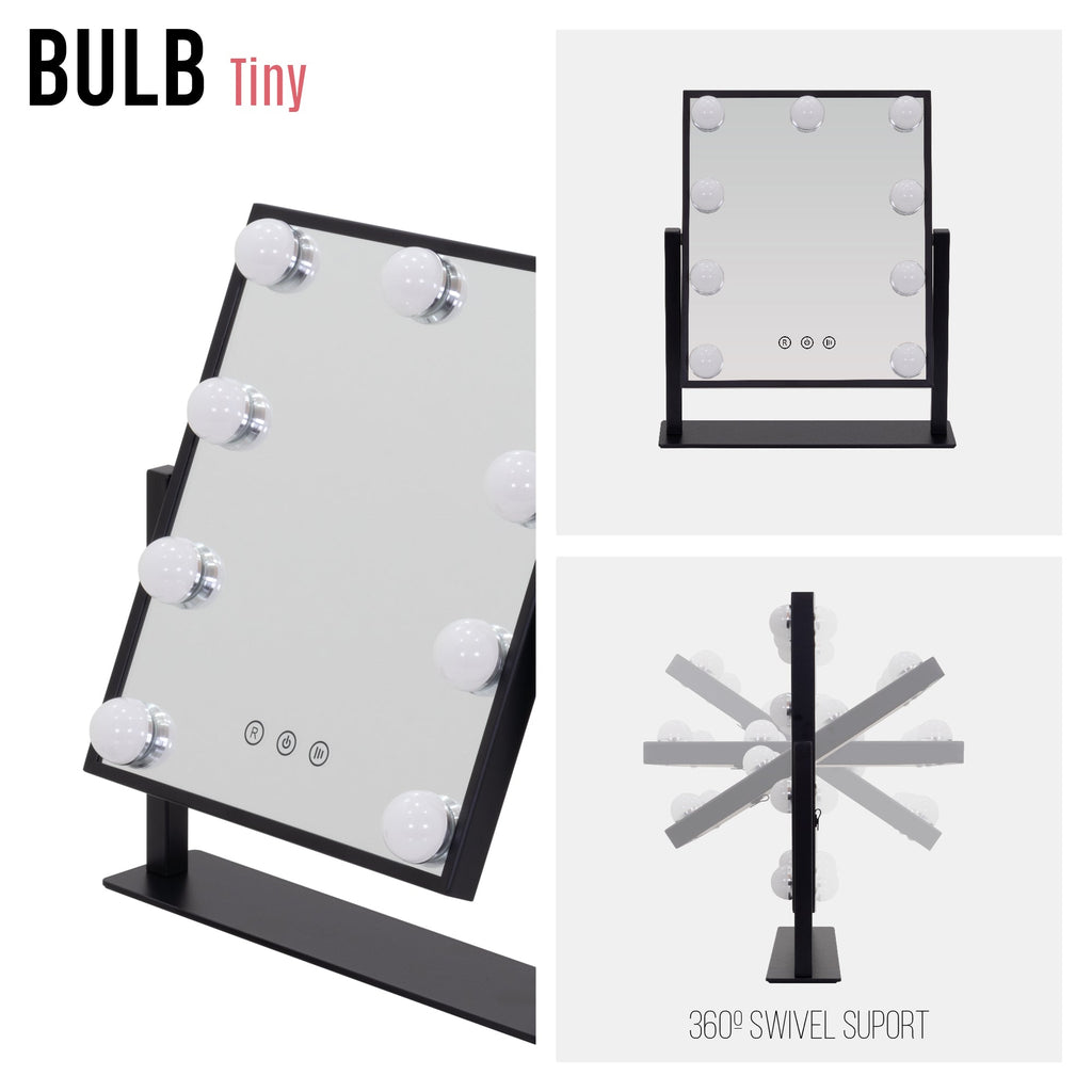 BULB TINY - Specchio da trucco con 9 lampadine LED