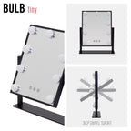 BULB TINY - Specchio da trucco con 9 lampadine LED