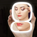 MAKEUP - Specchio tascabile da trucco con striscia di luce LED