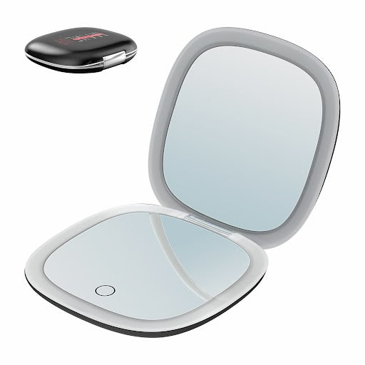 MAKEUP - Specchio tascabile da trucco con striscia di luce LED