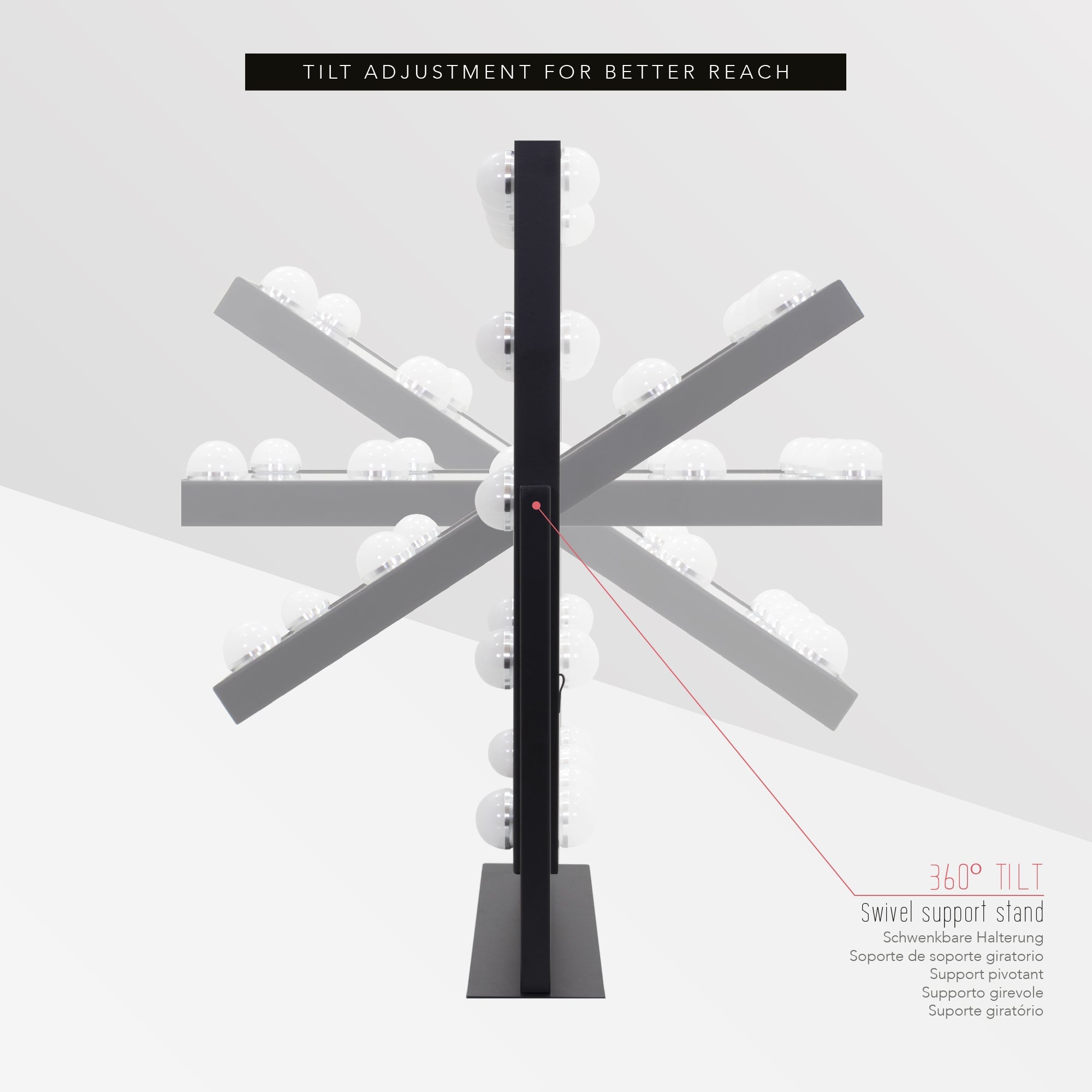 BULB LITTLE - Specchio da trucco con 12 lampadine LED