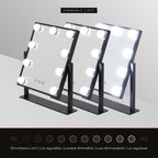 BULB TINY - Specchio da trucco con 9 lampadine LED