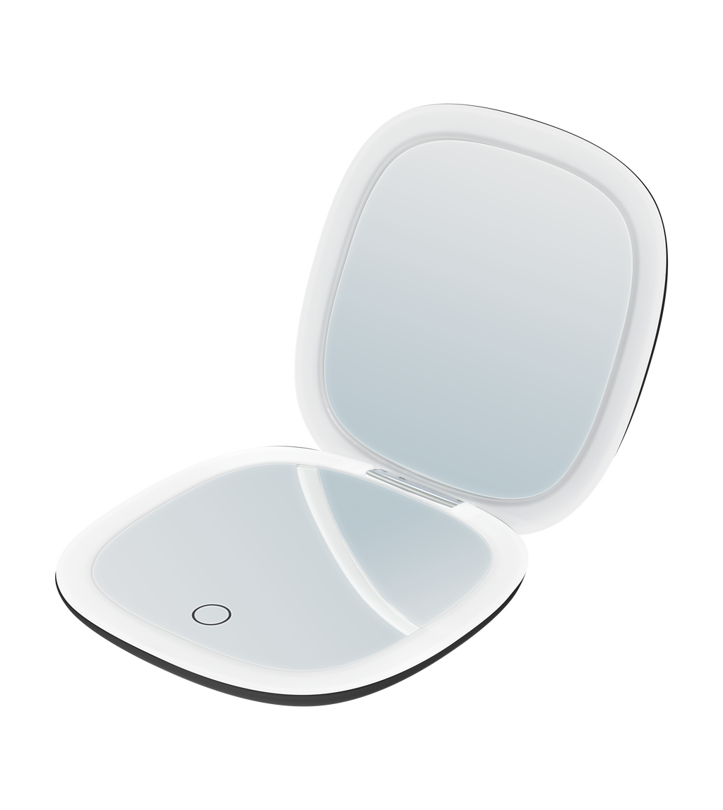 MAKEUP - Specchio tascabile da trucco con striscia di luce LED