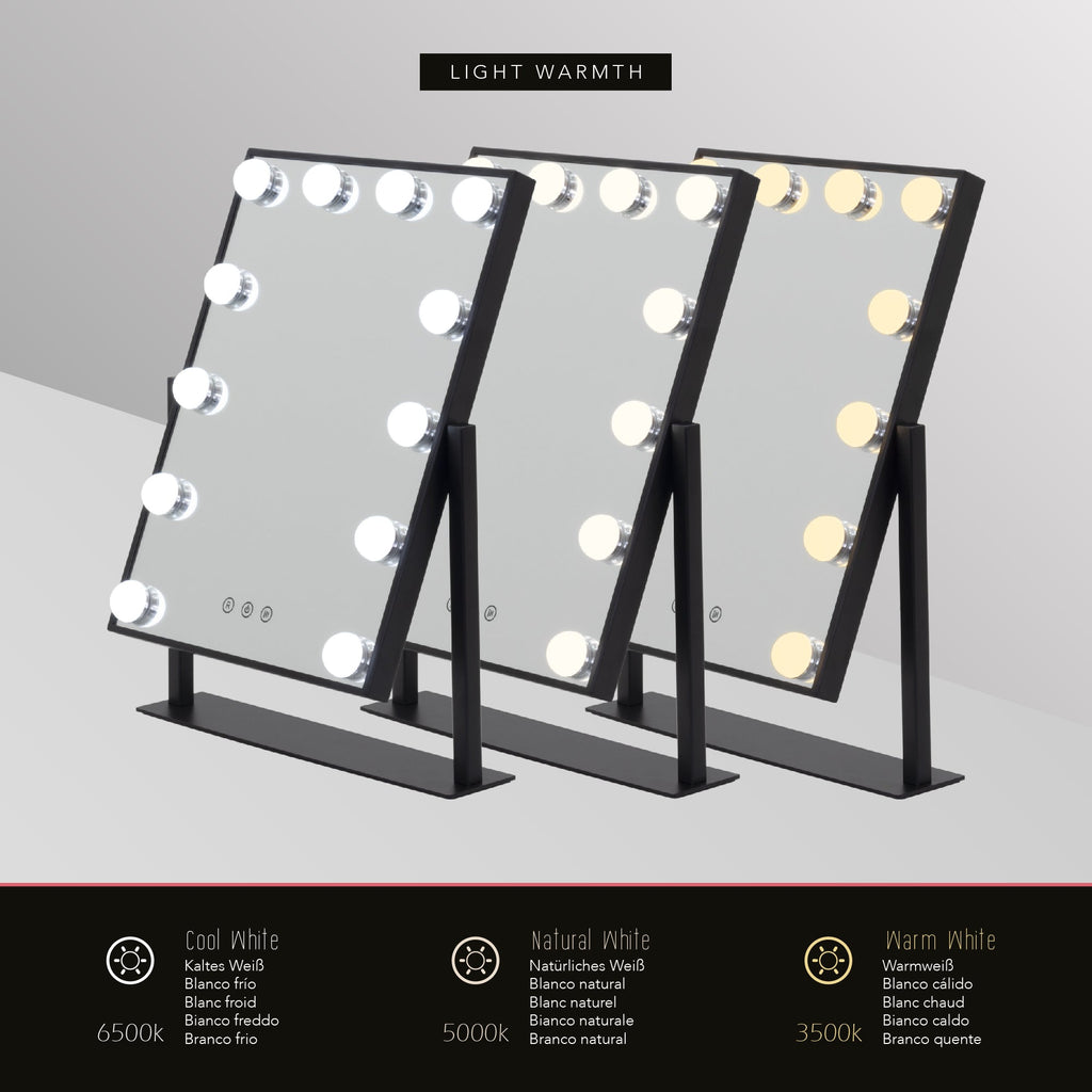 BULB LITTLE - Specchio da trucco con 12 lampadine LED