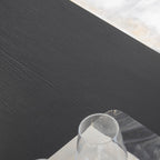GAVIN - Mesa de bar 110x50 cm, altura 105 cm, con 2 estantes y portacopas, estructura de acero, estilo industrial, negro