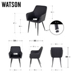 WATSON - Silla de comedor, conjunto de 2