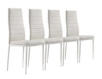 Conjunto de Mesa Corin con 4 Sillas Romantic/Shirley, Estructura Metálica y Tablero de Vidrio Templado
