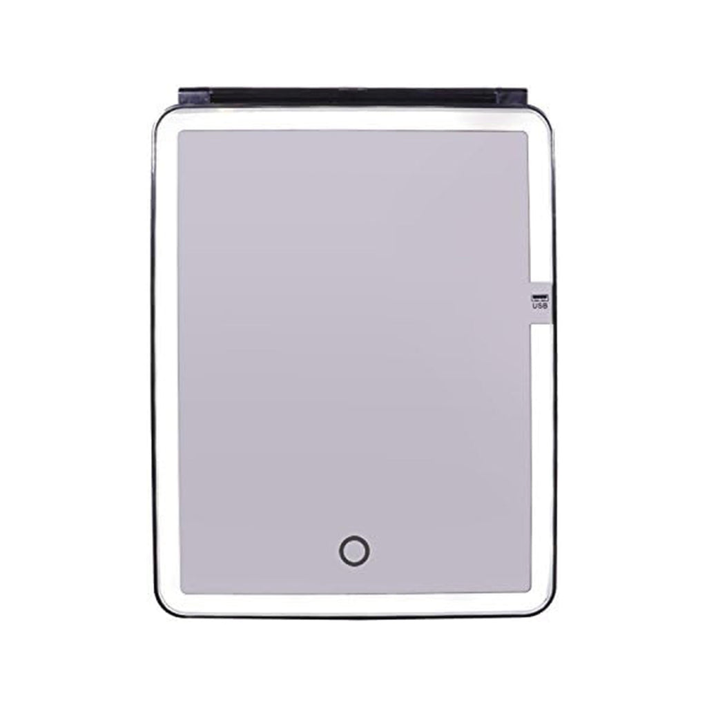 Specchio da trucco con luce LED, specchio portatile tipo tablet con illuminazione a 3 colori, luce regolabile, supporto regolabile, doppia alimentazione e controllo touch