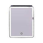 Specchio da trucco con luce LED, specchio portatile tipo tablet con illuminazione a 3 colori, luce regolabile, supporto regolabile, doppia alimentazione e controllo touch