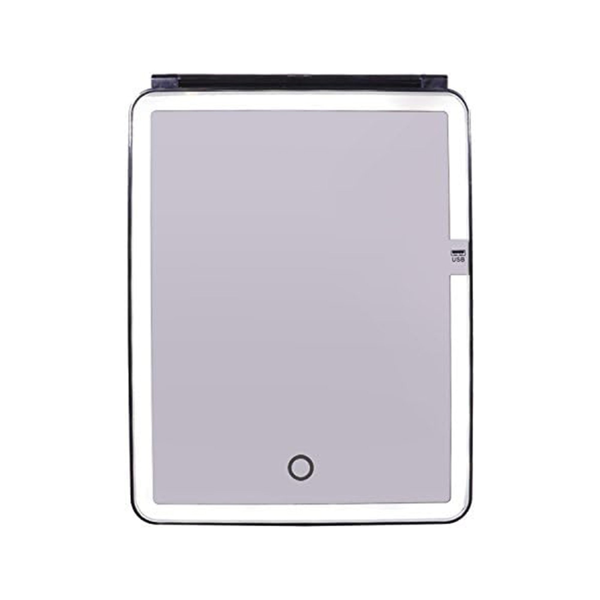 Specchio da trucco con luce LED, specchio portatile tipo tablet con illuminazione a 3 colori, luce regolabile, supporto regolabile, doppia alimentazione e controllo touch