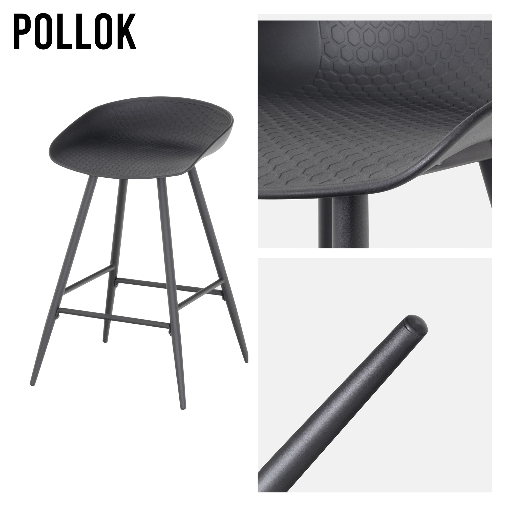 POLLOK - Conjunto de 4 taburetes altos