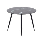 Conjunto de Mesa Corin con 4 Sillas Romantic/Shirley, Estructura Metálica y Tablero de Vidrio Templado