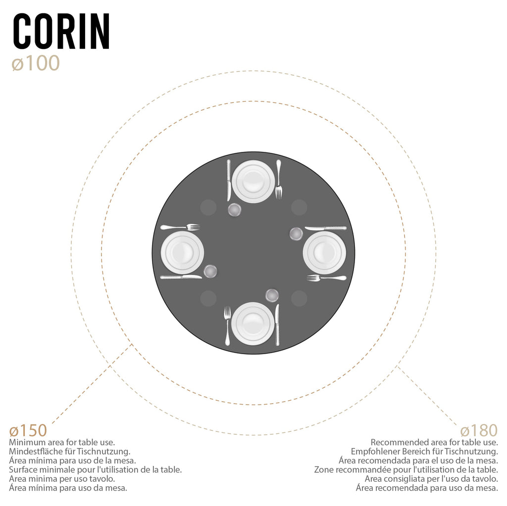 Conjunto de Mesa Corin con 4 Sillas Romantic/Shirley, Estructura Metálica y Tablero de Vidrio Templado