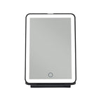 Specchio da trucco con luce LED, specchio portatile tipo tablet con illuminazione a 3 colori, luce regolabile, supporto regolabile, doppia alimentazione e controllo touch
