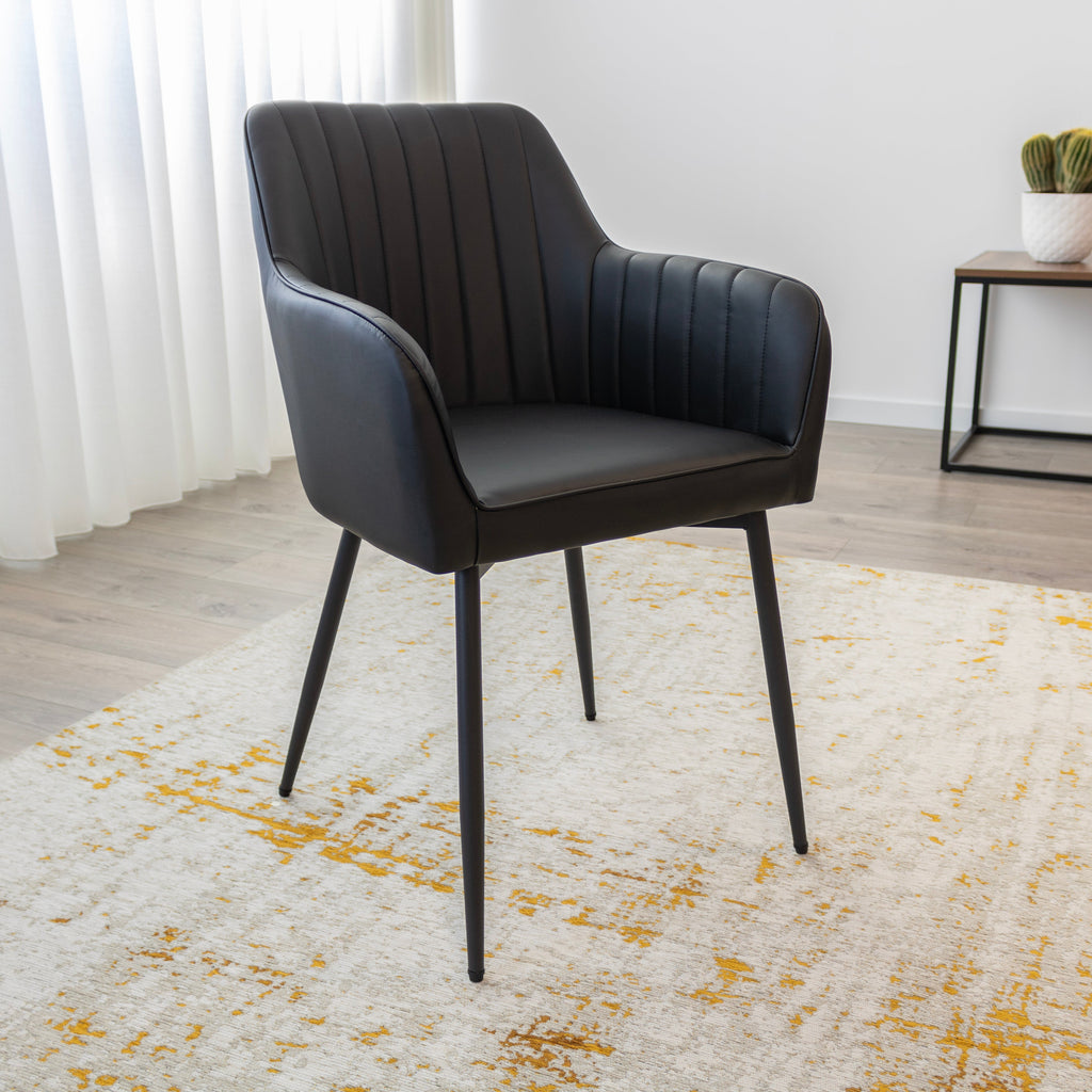 DAHLIA - Conjunto de 2 sillas de comedor en tejido PU o terciopelo