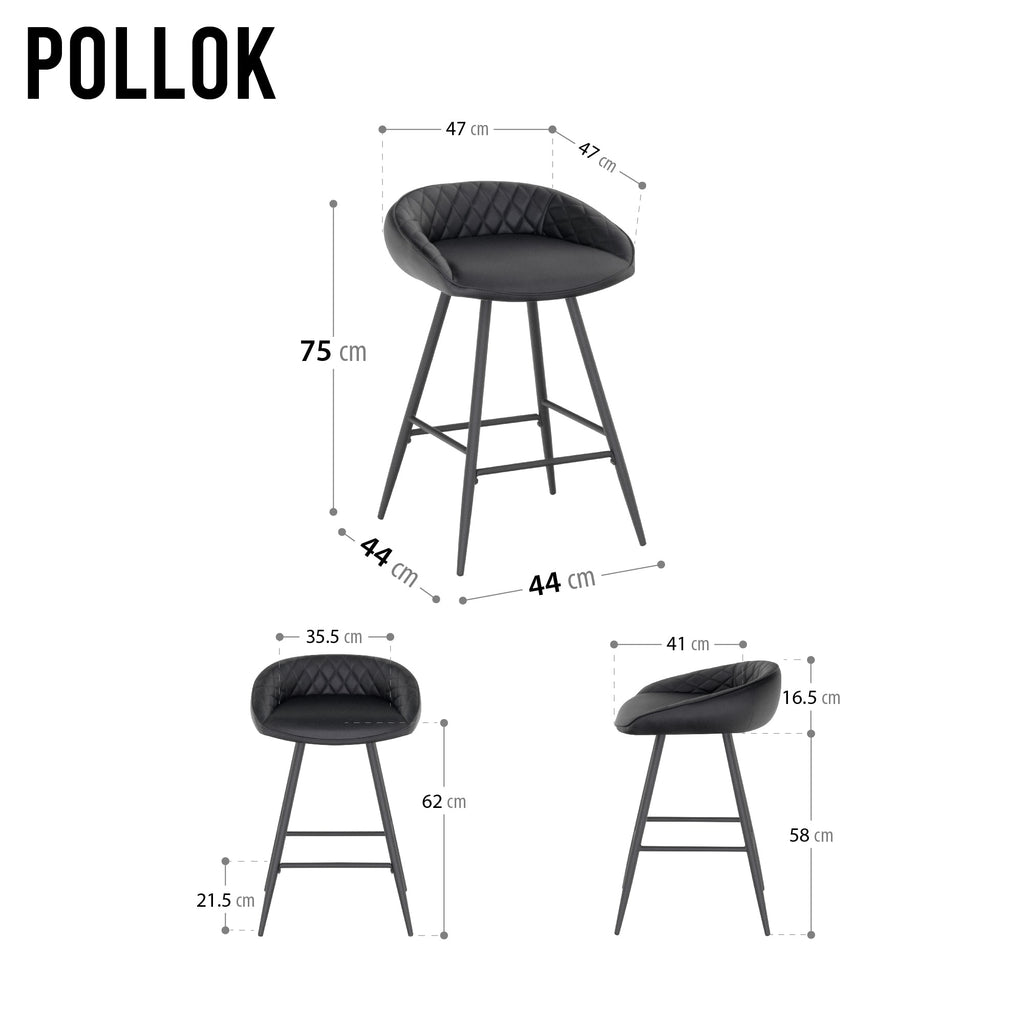 POLLOK - Conjunto de 4 Bancos Altos