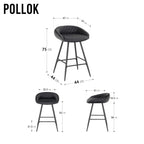POLLOK - Conjunto de 4 Bancos Altos