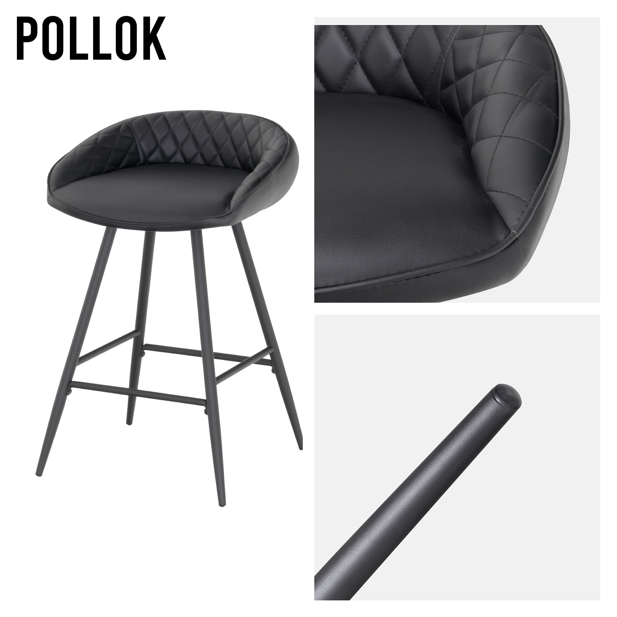 POLLOK - Conjunto de 4 taburetes altos