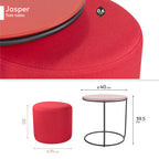 JASPER - Mesa de apoio com pufe embutido