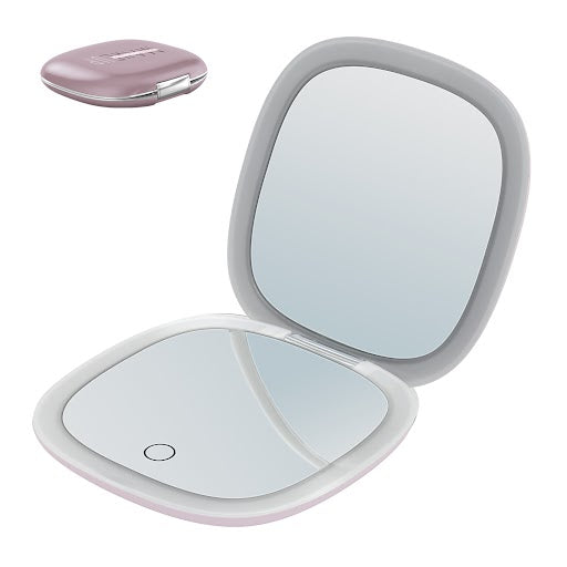 MAKEUP - Specchio tascabile da trucco con striscia di luce LED