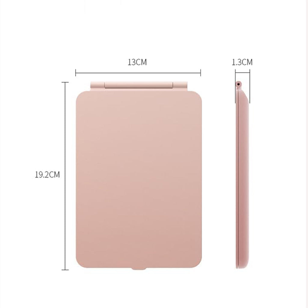 Specchio da trucco con luce LED, specchio portatile tipo tablet con illuminazione a 3 colori, luce regolabile, supporto regolabile, doppia alimentazione e controllo touch