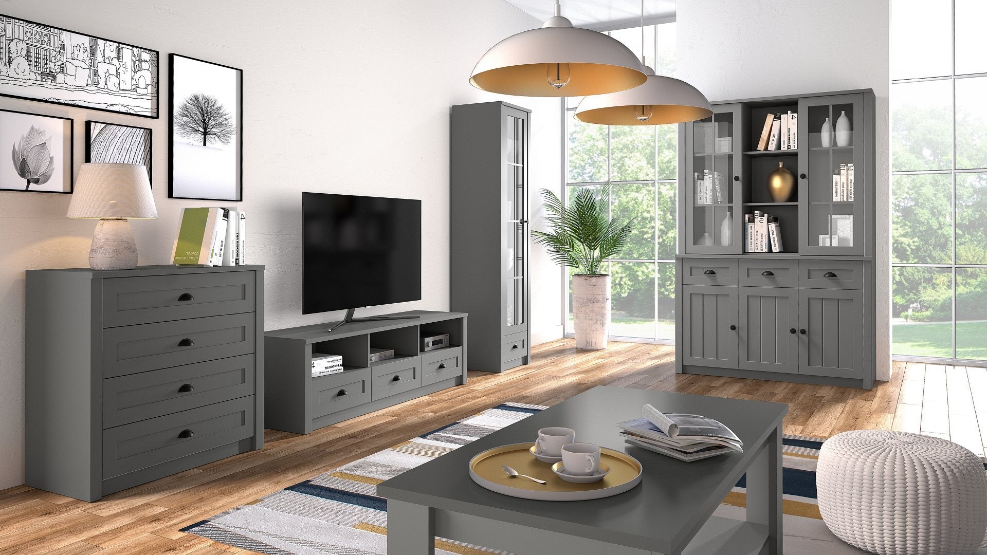 ROCHELLE – Sala de estar em Cinzento | Conjunto