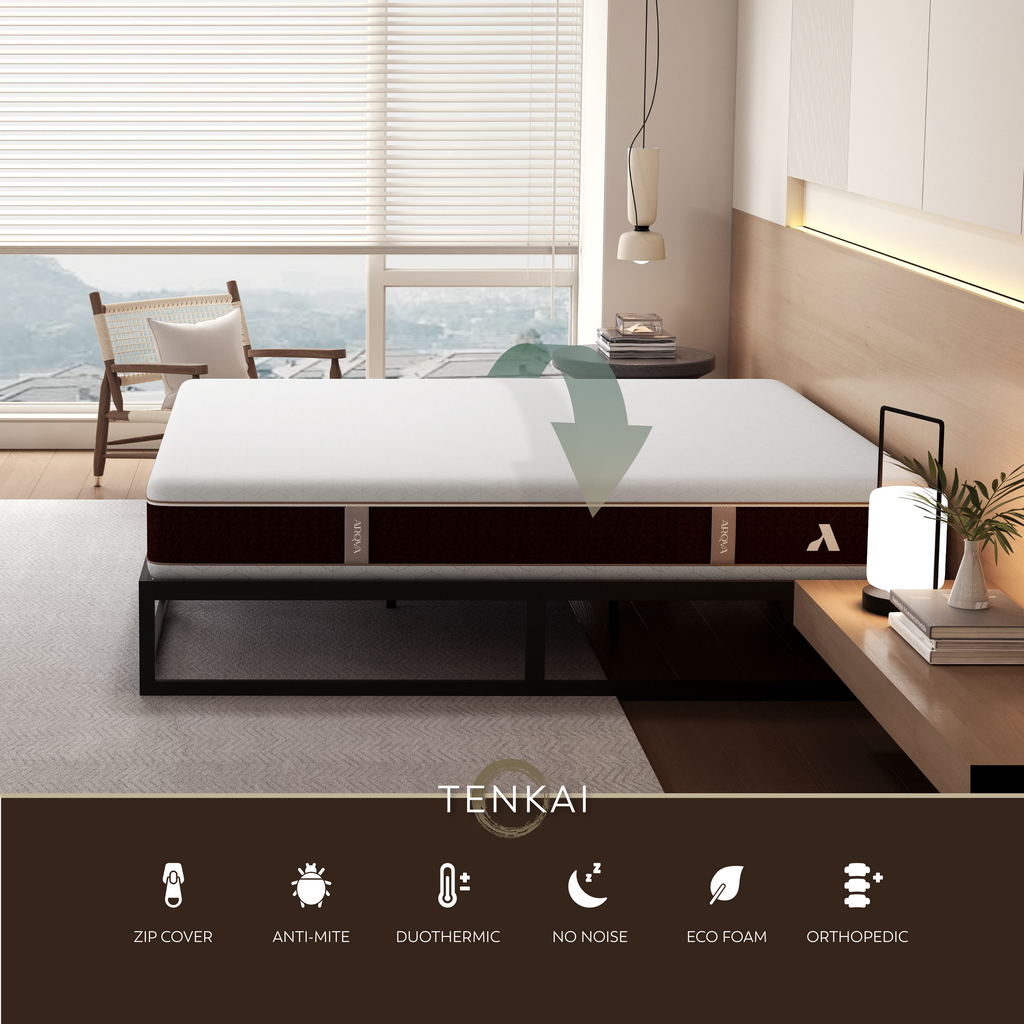 TENKAI 4-in-1 Hybrid Mattress | Dual Firmness, Pocketed Springs, All-Season Temp Control