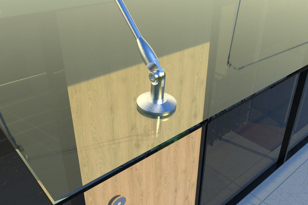 Tejadillo em Vidro Laminado de Segurança 13 mm com Suportes em Inox – Transparente, Escuro ou Satinado