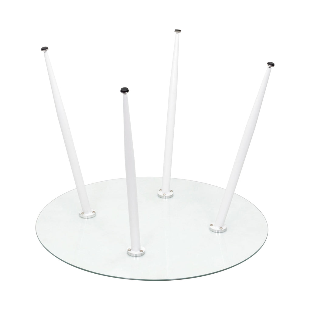 Conjunto de Mesa Corin con 4 Sillas Romantic/Shirley, Estructura Metálica y Tablero de Vidrio Templado
