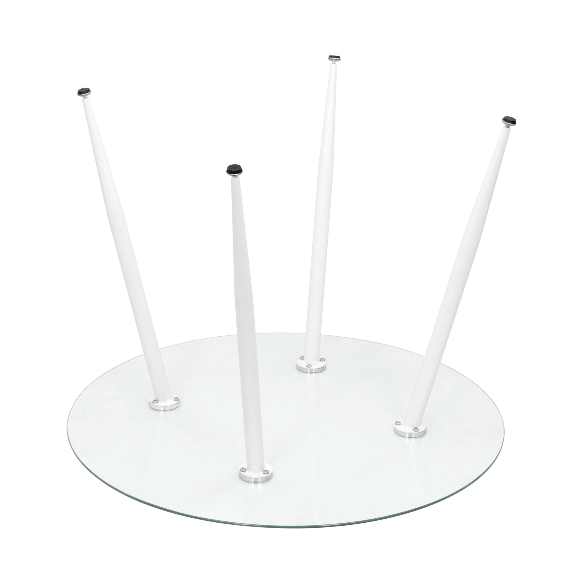 Conjunto de Mesa Corin con 4 Sillas Romantic/Shirley, Estructura Metálica y Tablero de Vidrio Templado