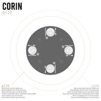 Conjunto de Mesa Corin con 4 Sillas Romantic/Shirley, Estructura Metálica y Tablero de Vidrio Templado