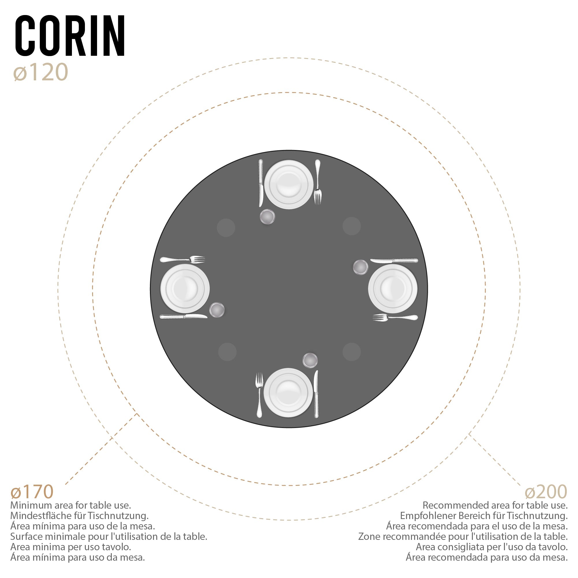 Conjunto de Mesa Corin con 4 Sillas Romantic/Shirley, Estructura Metálica y Tablero de Vidrio Templado